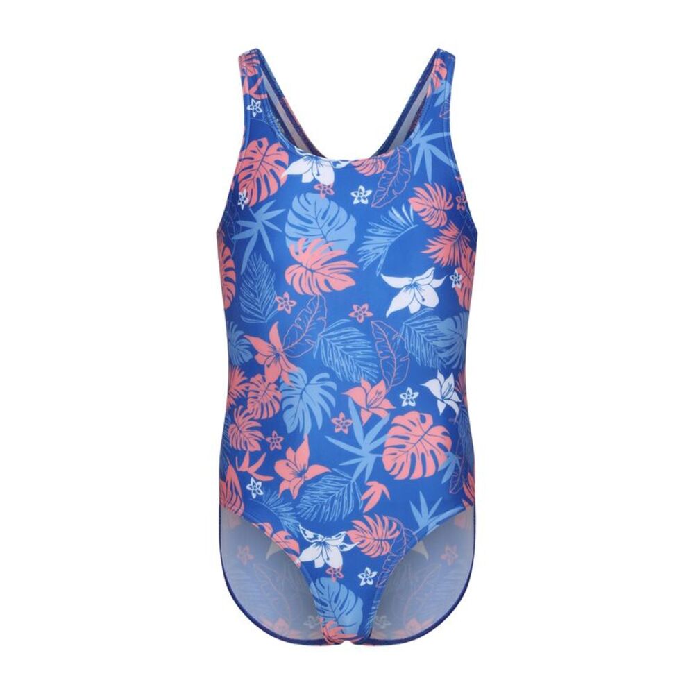 Regatta Girls Katrisse Family Hawaiian One Piece Bathing Suit / Oxford Blue